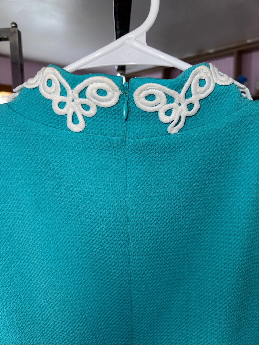 Jessica Howard Teal Embroidered Neck Shift Dress 16 EUC - Picture 4 of 6